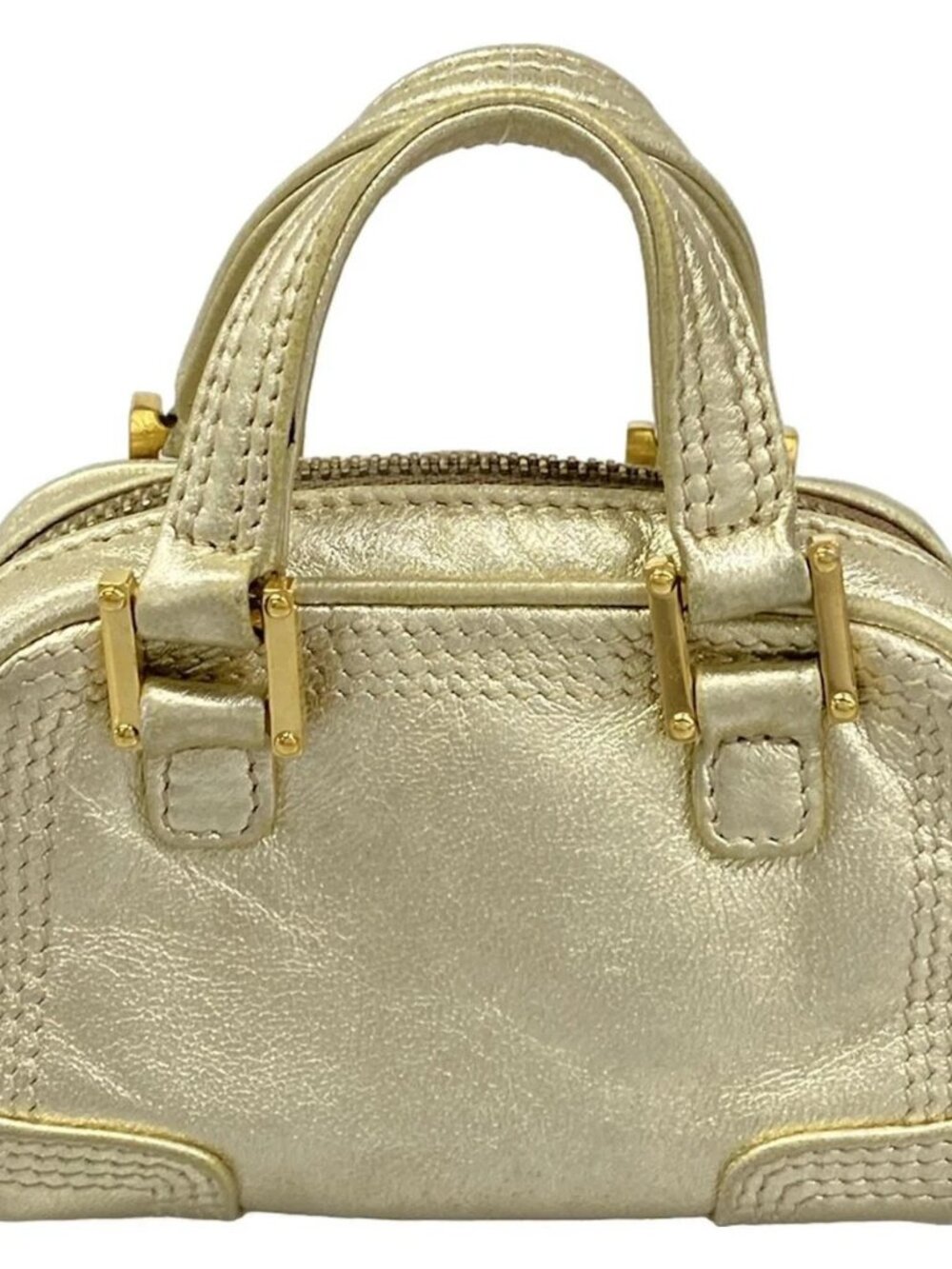 LOEWE Amazon Nano Gold Leather Handbag - Picture 3 of 13